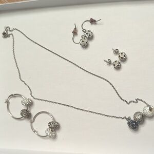 Swarovski Silver and Gold Earring Set